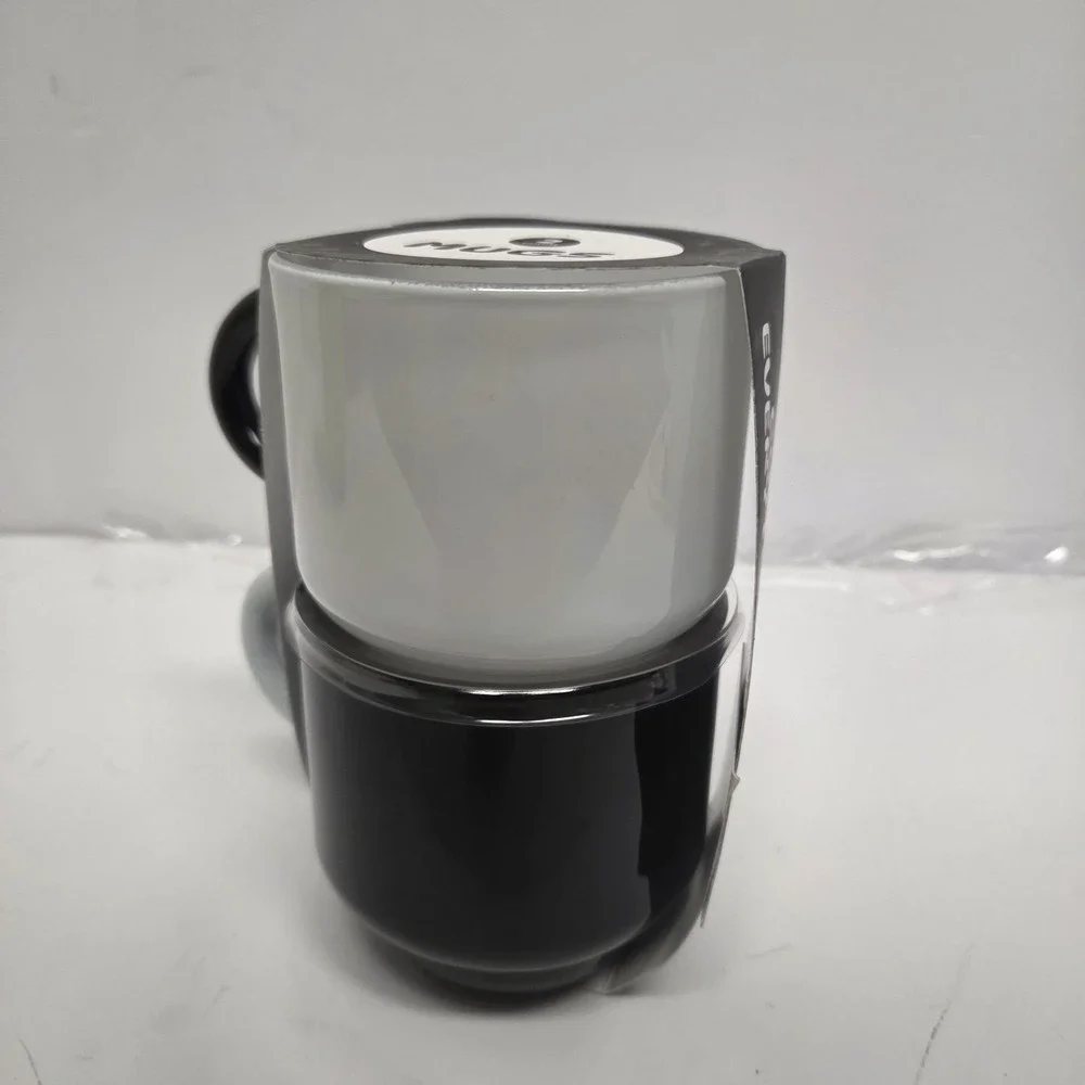 NEW Matcha Mugs Playground Set of 2‎ Black White Glass mugs/hand crafted